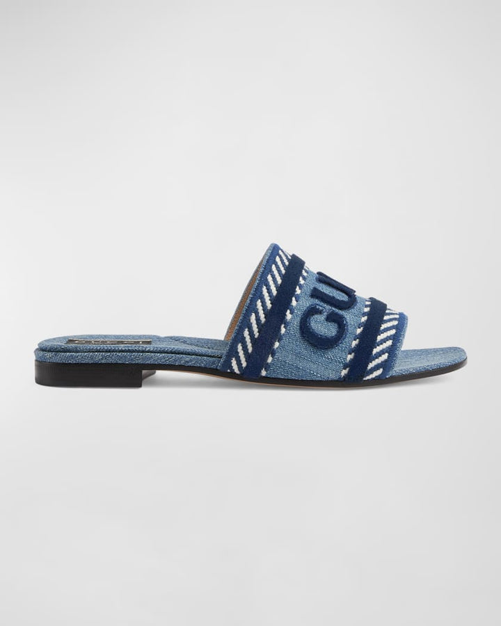 Gucci
Jane Logo Denim Slide Sandals
