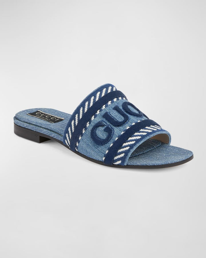 Gucci
Jane Logo Denim Slide Sandals