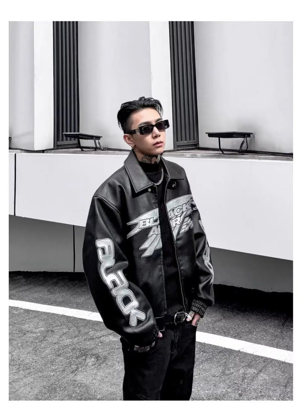 PU Leather Jacket Men's High Street Retro